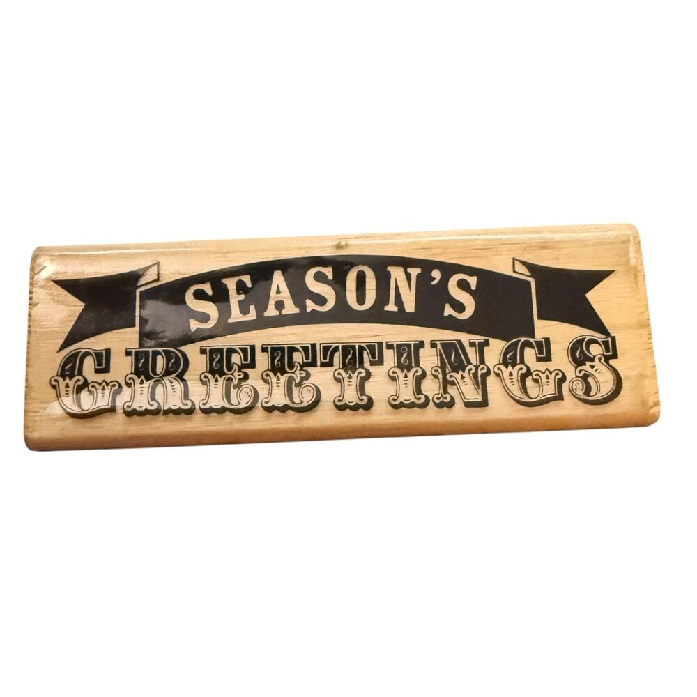 Craft Smart Christmas Season's Greetings Rubber Stamp 355868